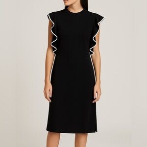 Karl Lagerfeld Flutter Sleeve Knit Midi Dress Large